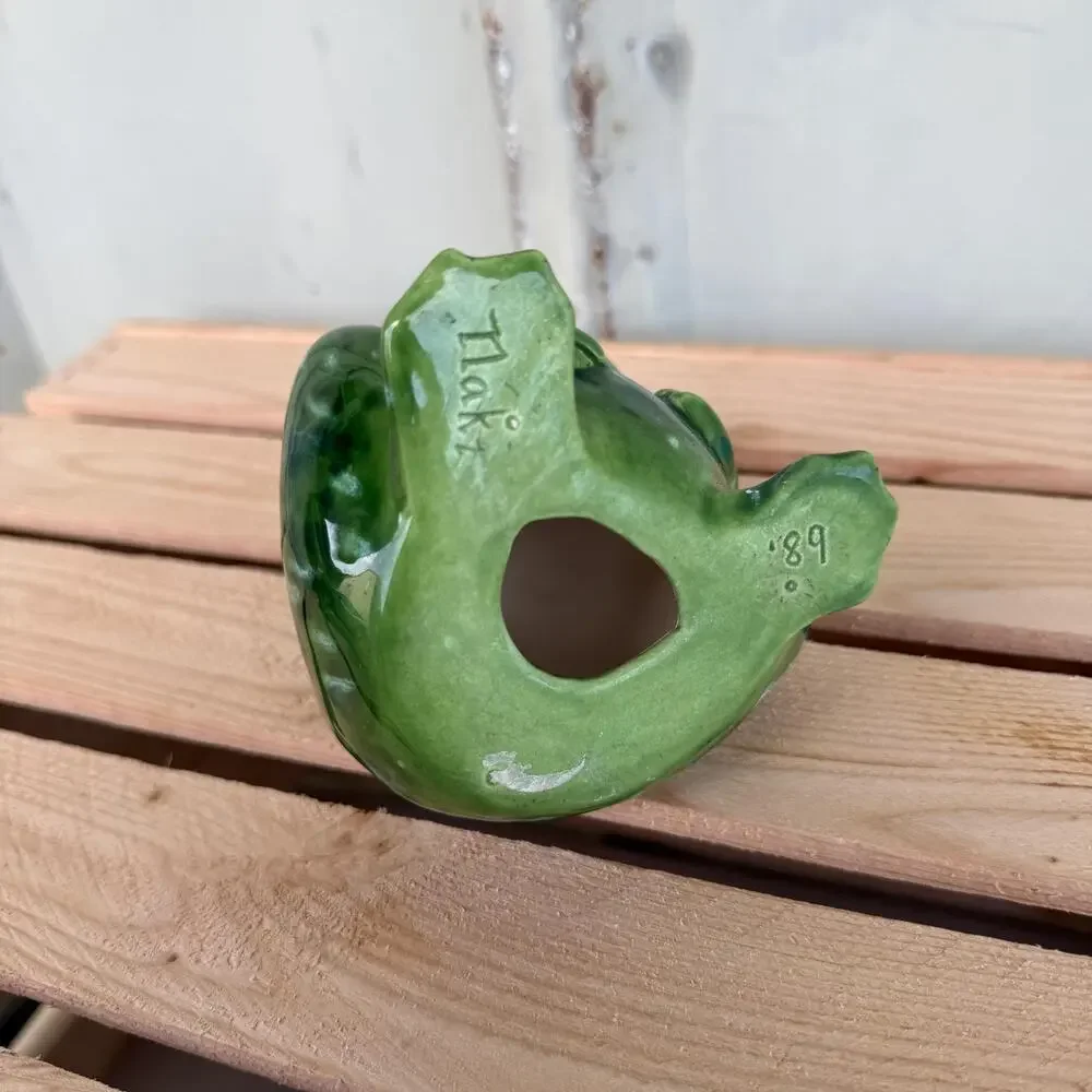 Vintage Frog Figurine Make in Japan 1980s Figure Artisan Signed
